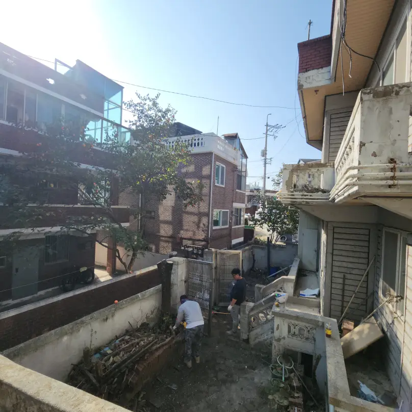 주택 감나무 모과나무 벌목전지작업 — 시공 후