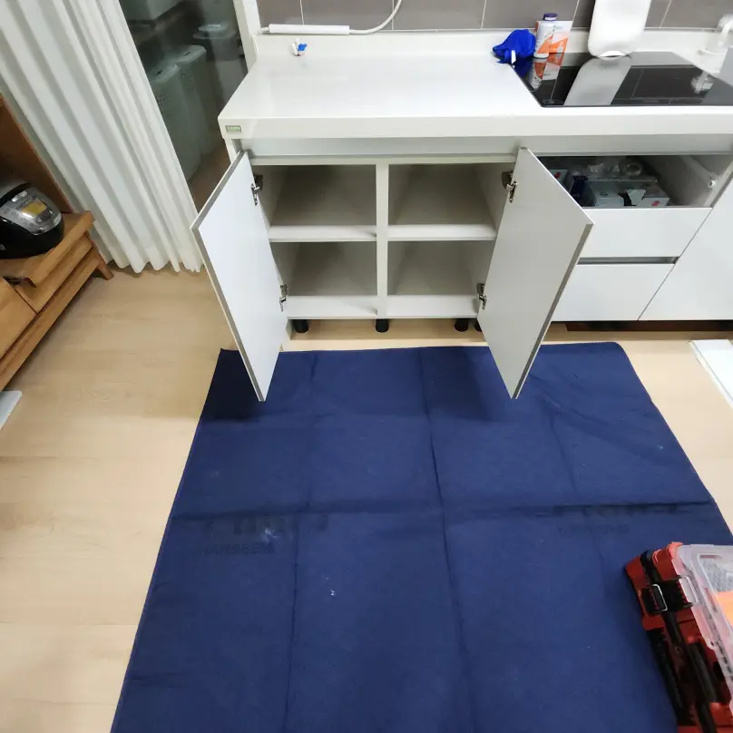 싱크대하부 비규격장리폼 식세기 자리 용인시 시공 사진 26